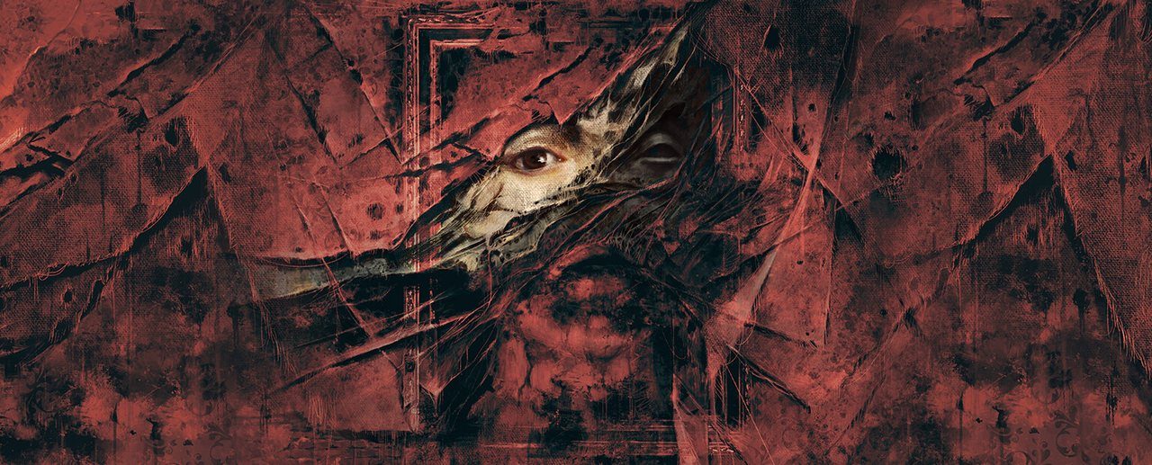 Key art for Layers of Fear showing a shifting, dimly lit Victorian house interior