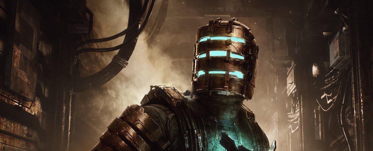 Key art for Motive's 2023 Dead Space remake featuring Isaac Clarke's helmet