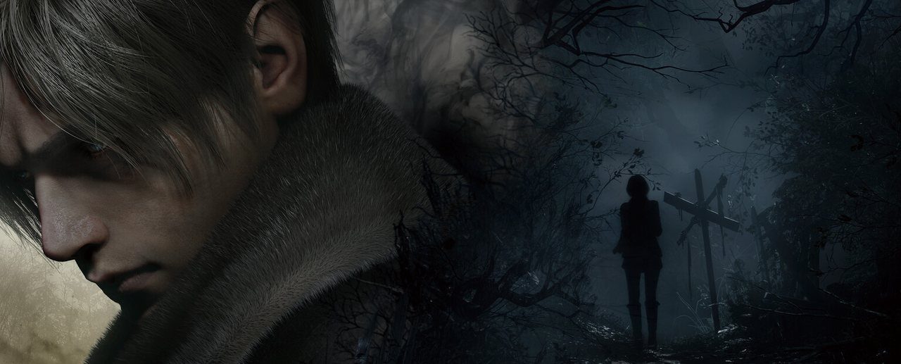 Key art for Capcom's 2023 Resident Evil 4 remake featuring Leon S. Kennedy
