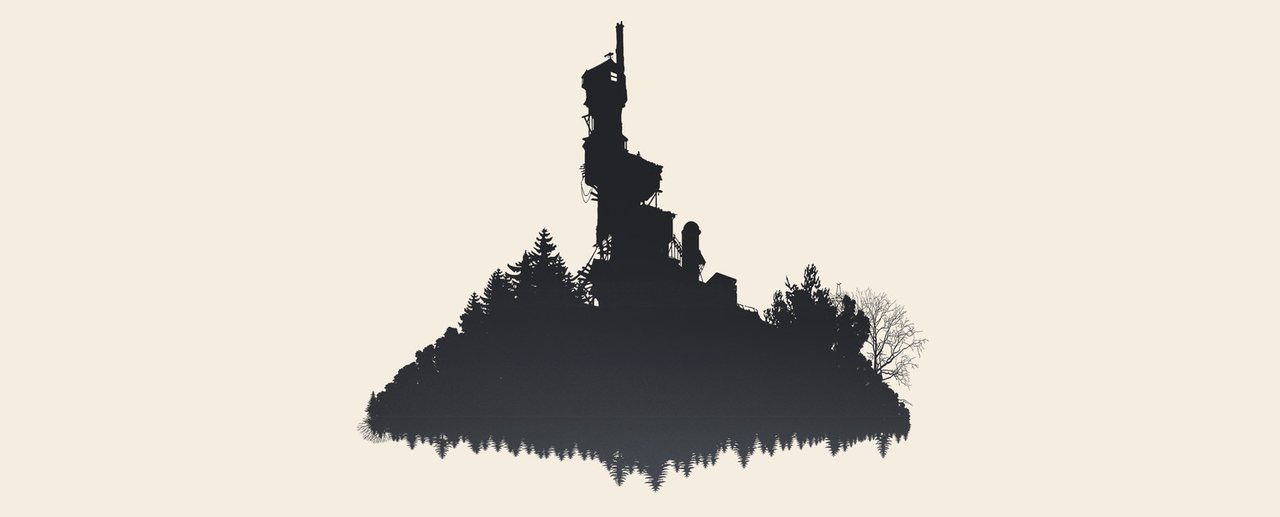 Key art for What Remains of Edith Finch showing the Finch family house on a coastal hill